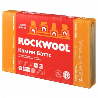 ROCKWOOL Камин Баттс  30мм х 600мм х 1000мм 4 плиты 