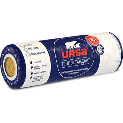 URSA GEO 44 RN ТЕПЛОСТАНДАРТ Рулон 2X8200X1220X50 ММ (20 М2; 1 М3)