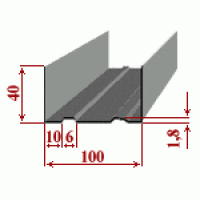 Профиль направляющий Knauf ПН(UW) 100*40*0.6мм. 3м